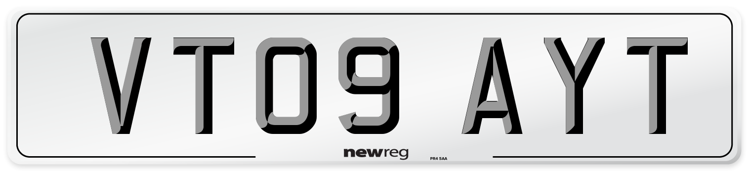 VT09 AYT Number Plate from New Reg
